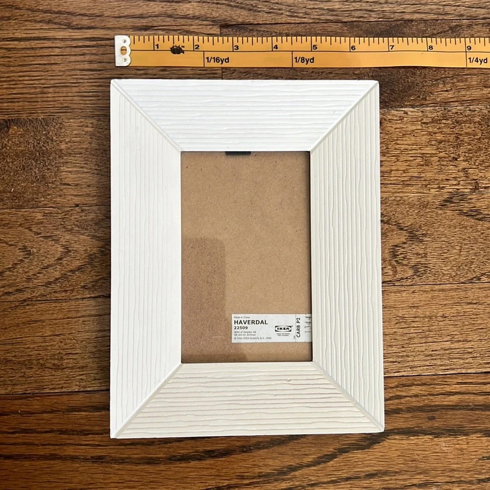 White wood rustic IKEA photo picture frame